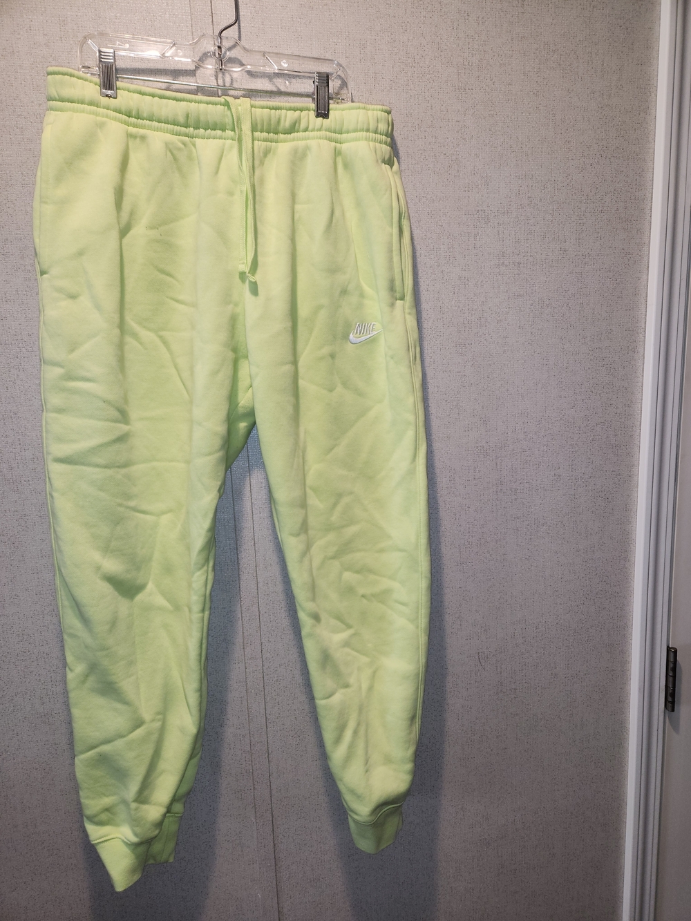 Nike Men's Lime Green Fleece Jogger Pants